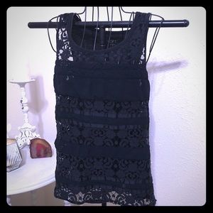 Black lace loft top